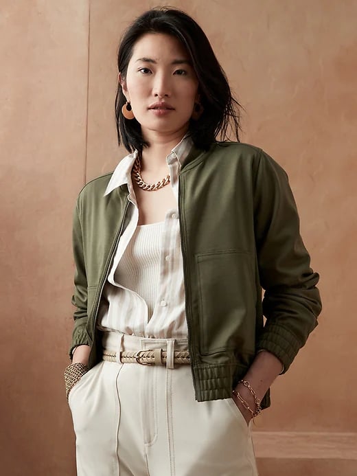 Banana Republic Factory Store Knit Bomber Jacket