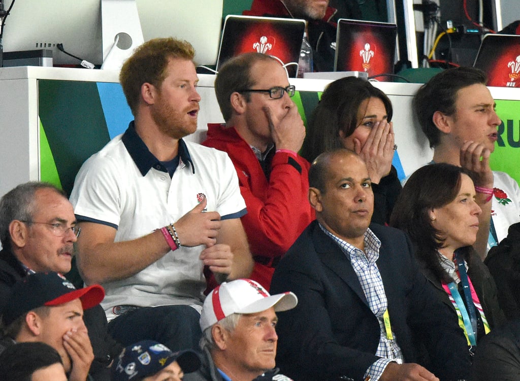 Prince Harry and Prince William at the Rugby World Cup 2015
