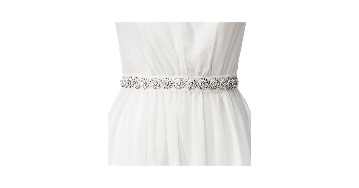 TevolioTM Organza Bridal Sash With Pearl and Bead Floral Detail ($25 ...