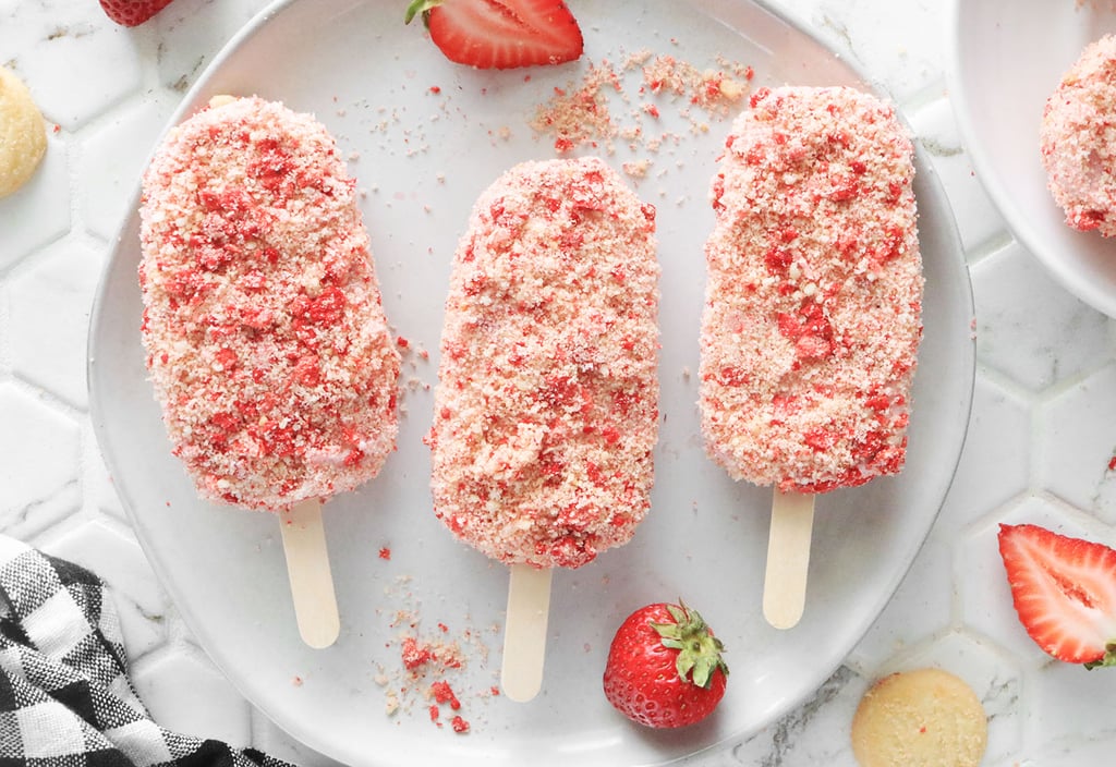 Easy Homemade Strawberry Shortcake Ice Cream Bar Recipe
