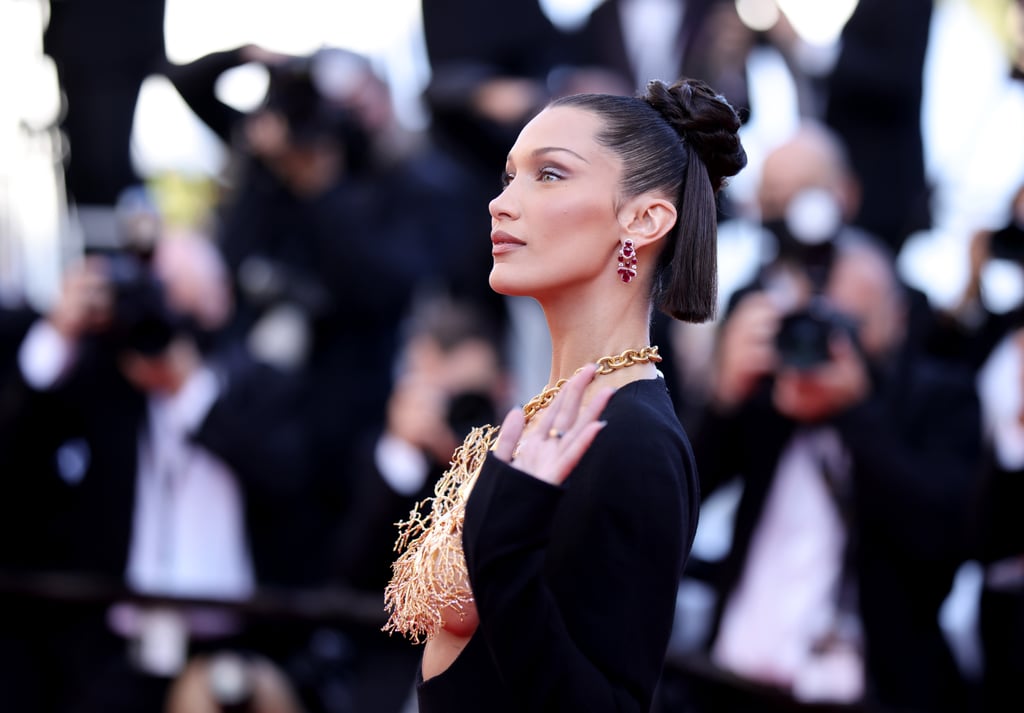 See Photos of Bella Hadid's Intricate Bun at Cannes