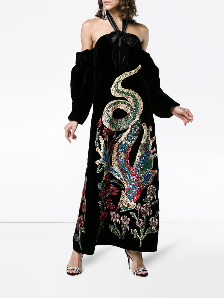 Gucci Sequin Embroidered Velvet Gown