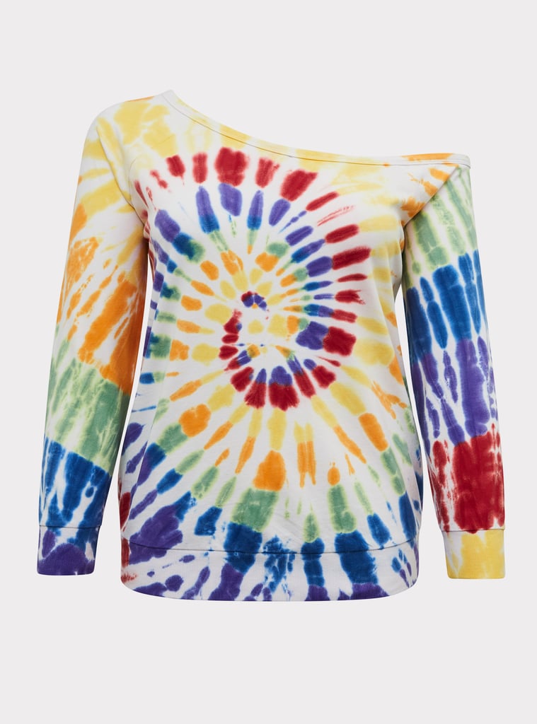 Torrid Rainbow Tie-Dye Off-the-Shoulder Sweatshirt