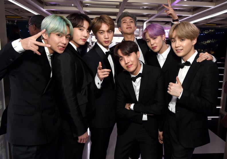 LOS ANGELES, CA - FEBRUARY 10:  BTS backstage during the 61st Annual GRAMMY Awards at Staples Center on February 10, 2019 in Los Angeles, California.  (Photo by Michael Kovac/Getty Images for The Recording Academy)