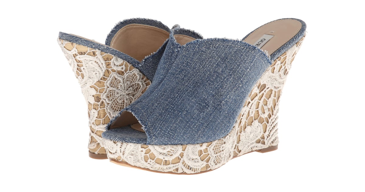 guess denim wedges
