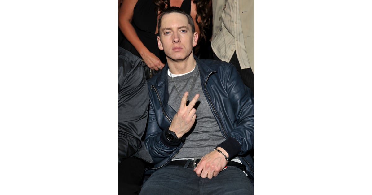 Eminem flashed a peace sign and steely gaze at the Grammys in Hot Pictures of Eminem