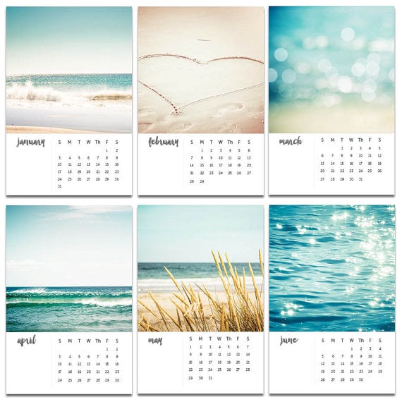 2017 Nautical Decor Beach Photography Calendar (20) Best Desk