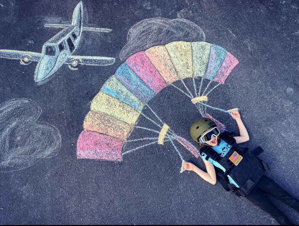 Parachute Sidewalk Chalk Art