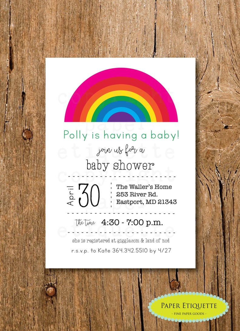 Rainbow Baby Shower Invitation