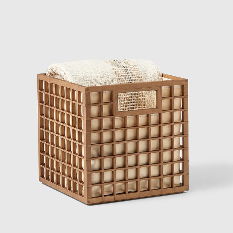 A Bamboo Storage Bin: Marie Kondo Kocha Brown Shoji Handled Cube