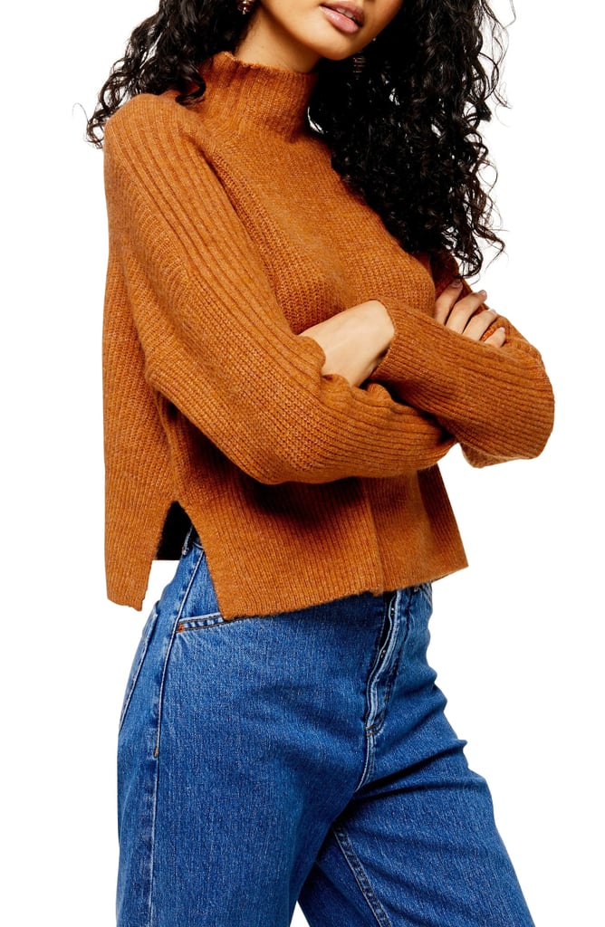Funnel Neck Crop Sweater The Best Cropped Sweaters to Shop in