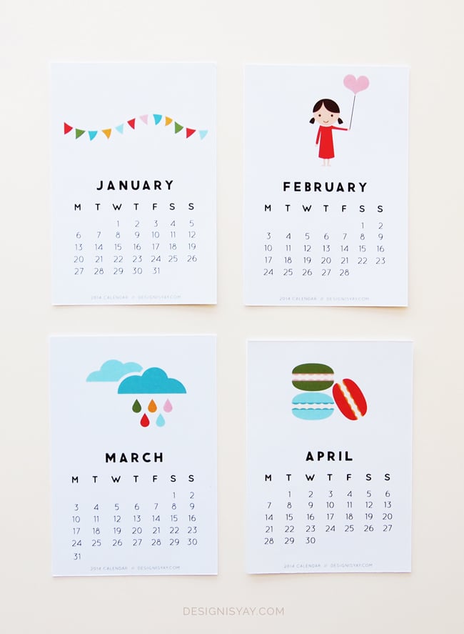 Colorful Illustrations 2014 Calendar