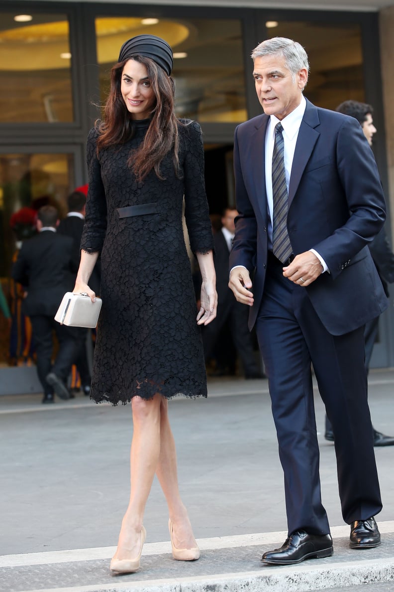 Amal's Versace Lace Shift Dress