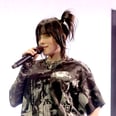 Billie Eilish Rocks a High-Slit Lace Dress With Chunky Moon Boots