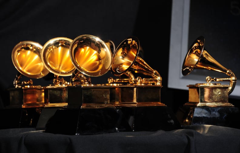 The six trophies for Adele are displayed backstage at the 54th Grammy Awards in Los Angeles, California, February 12, 2012. AFP PHOTO/  FREDERIC J. BROWN (Photo credit should read FREDERIC J. BROWN/AFP via Getty Images)