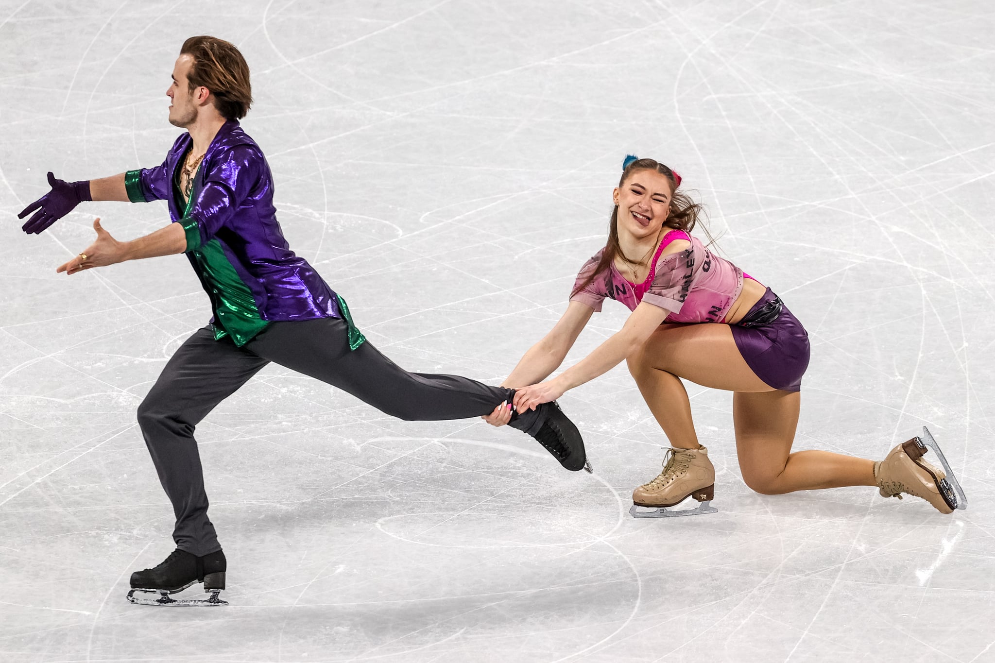 Ice dancers Tim Dieck and Katharina Muller of Germany perform their rhythm dance during the team figure skating event at the Capital Indoor Stadium as part of the 2022 Winter Olympic Games. Sergei Bobylev/TASS (Photo by Sergei BobylevTASS via Getty Images)