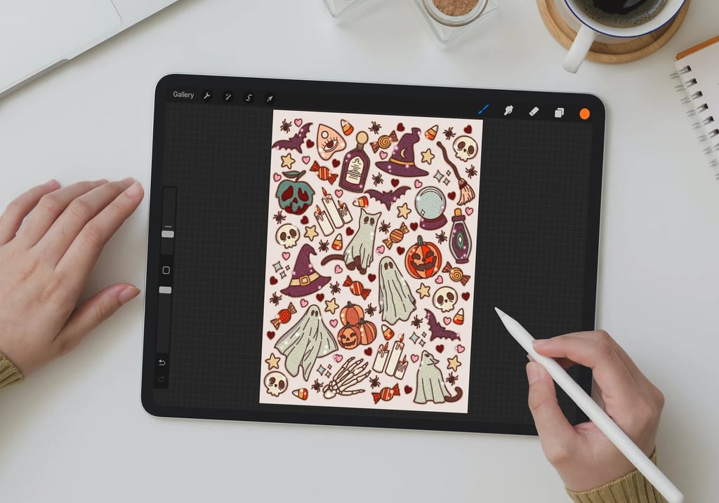 Simple Halloween Coloring Page For Adults