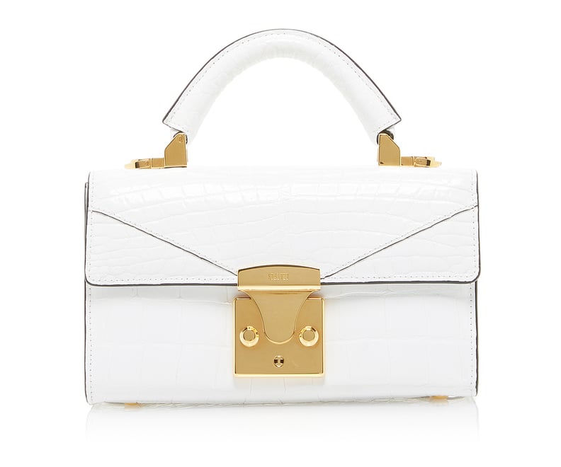 Stalvey Top Handle Mini Handbag in White Alligator