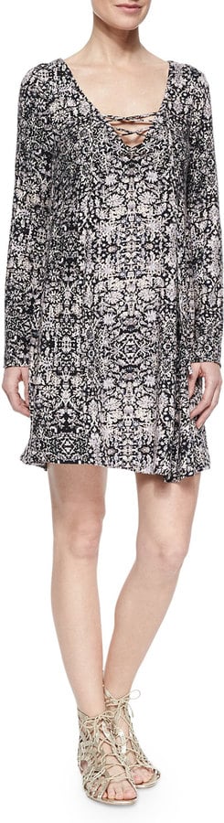 Ella Moss Yvette Lace Up Printed Dress 198 The Cool Summer Trend You Ll Want To Take Into Fall Popsugar Fashion Photo 14