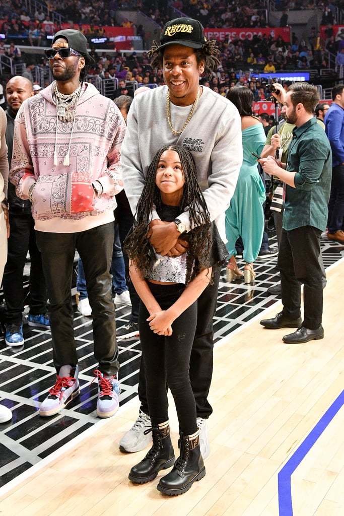 LeBron James of the Los Angeles Lakers and Jay-Z after the game