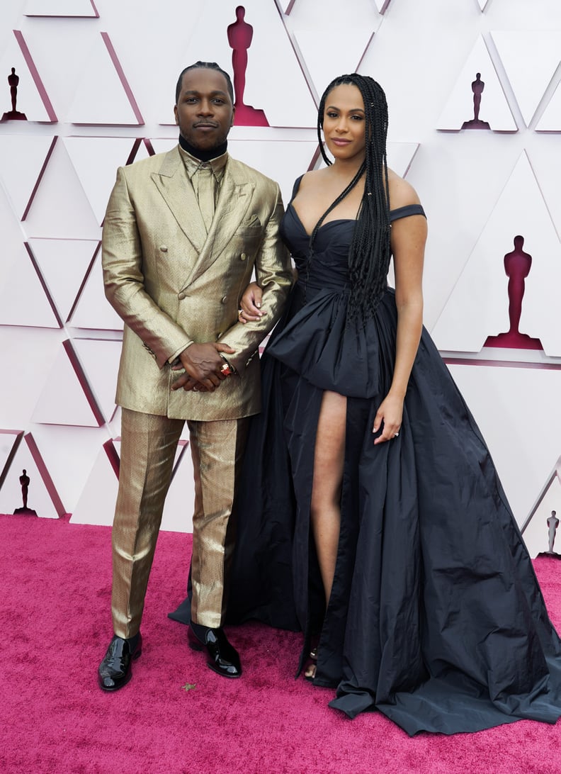 Leslie Odom Jr. and Nicolette Robinson at the 2021 Oscars