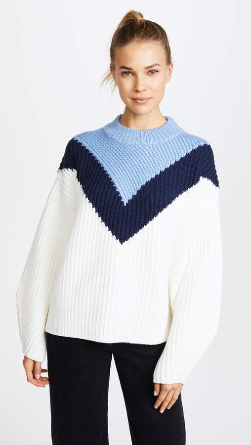 Tory Sport Chevron Mock-Neck Sweater