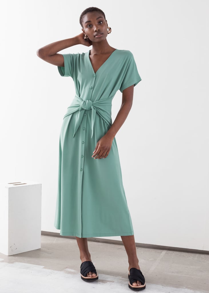 & Other Stories Waist Tie Midi Dress