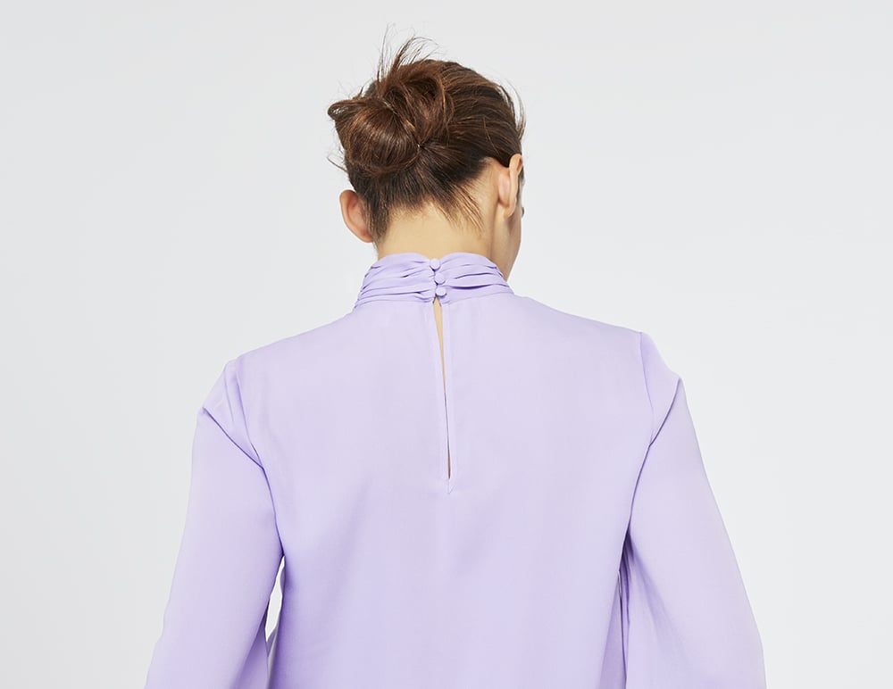 Gathered Mock Neck Blouse, $25