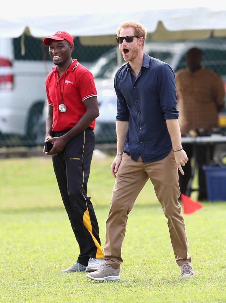 Prince Harry Playing Cricket With Kids in the Caribbean 2016