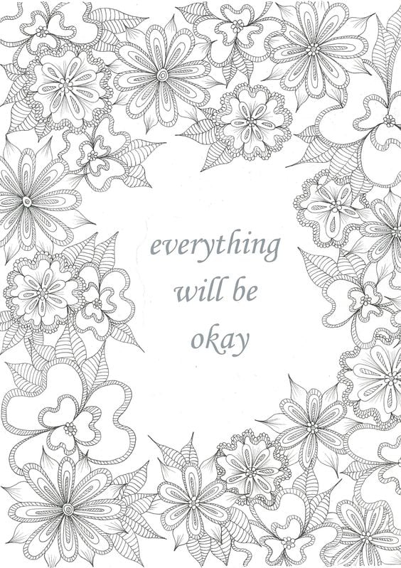 Get the colouring page: Everything Will Be Okay