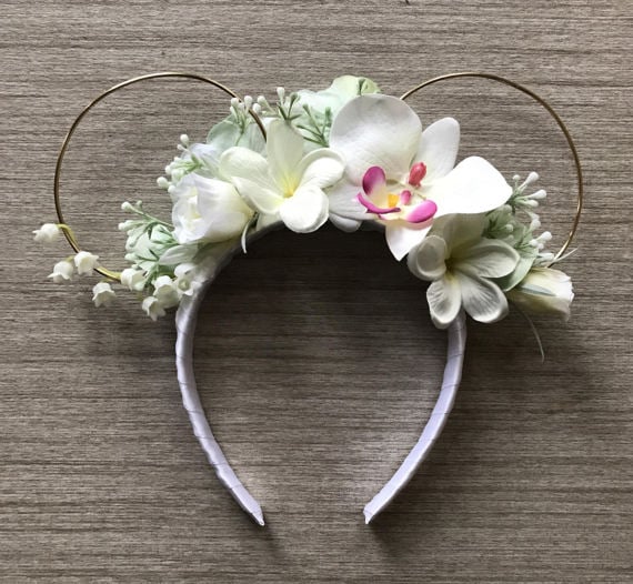Hawaiian Wedding or Honeymoon Floral Wire Ears