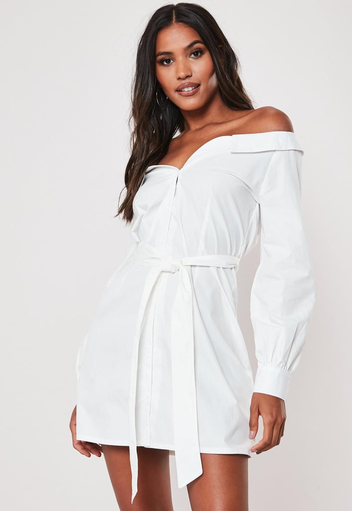 Missguided Bardot Shirt Dress