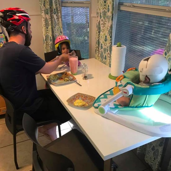 Family Wears Helmet to Support Their Son