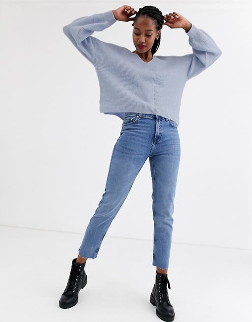Asos Design Fluffy V Neck Ribbed Sweater The Best Sustainable Clothing From Asos Popsugar Fashion Uk Photo 28