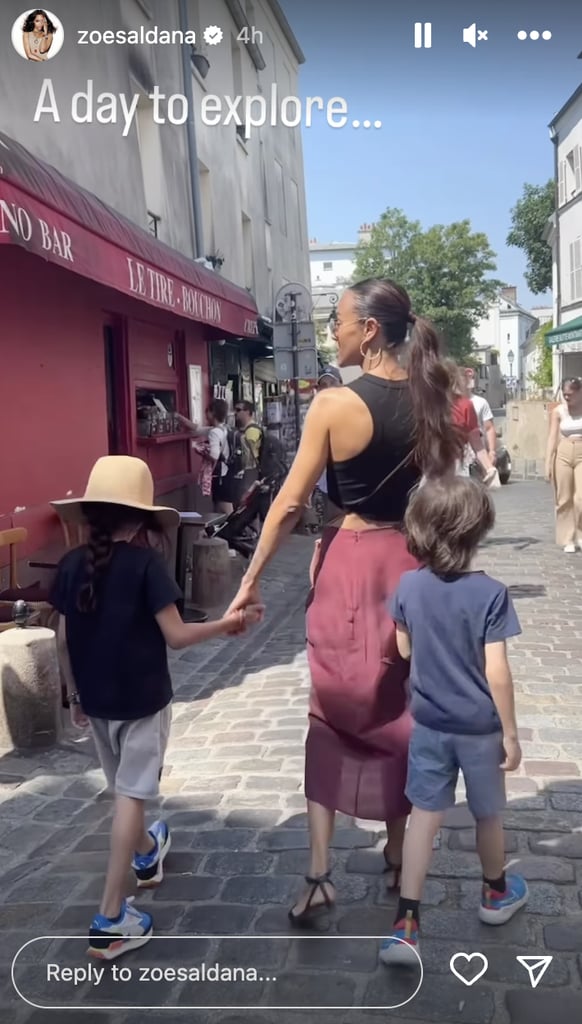 Zoe Saldaña Posts Family Photos With Her Three Sons in Paris