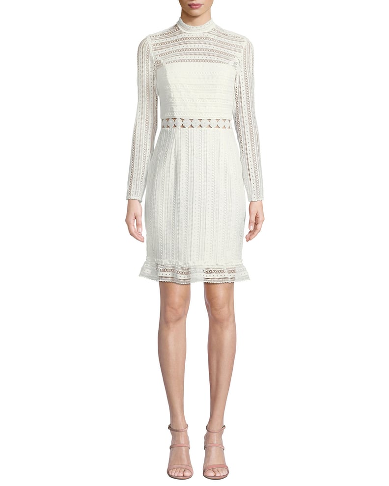 Bardot Vivian Splice High-Neck Lace Dress