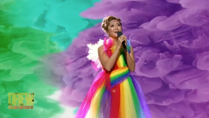 Ashley Park's Rainbow Gown on The Drew Barrymore Show