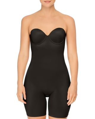 SPANX Suit Your Fancy Strapless Convertible Underwire Mid-Thigh Bodysuit