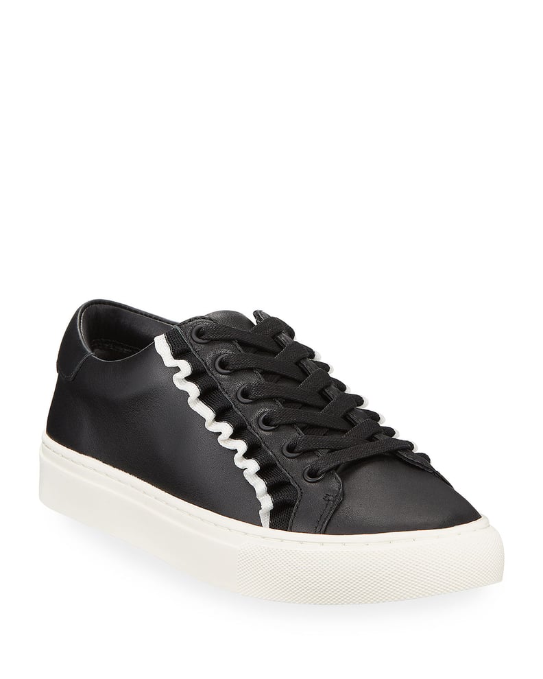 Tory Sport Ruffle Leather Low-Top Sneakers