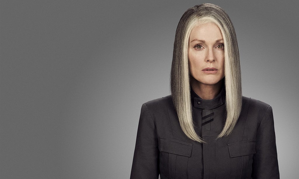 Julianne Moore as President Alma Coin.