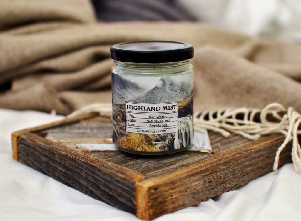 Highland Mist candle ($8) with notes of florals, sandalwood, and rainwater.
