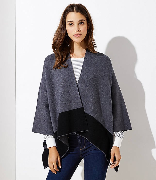 Loft Two Tone Poncho Wrap