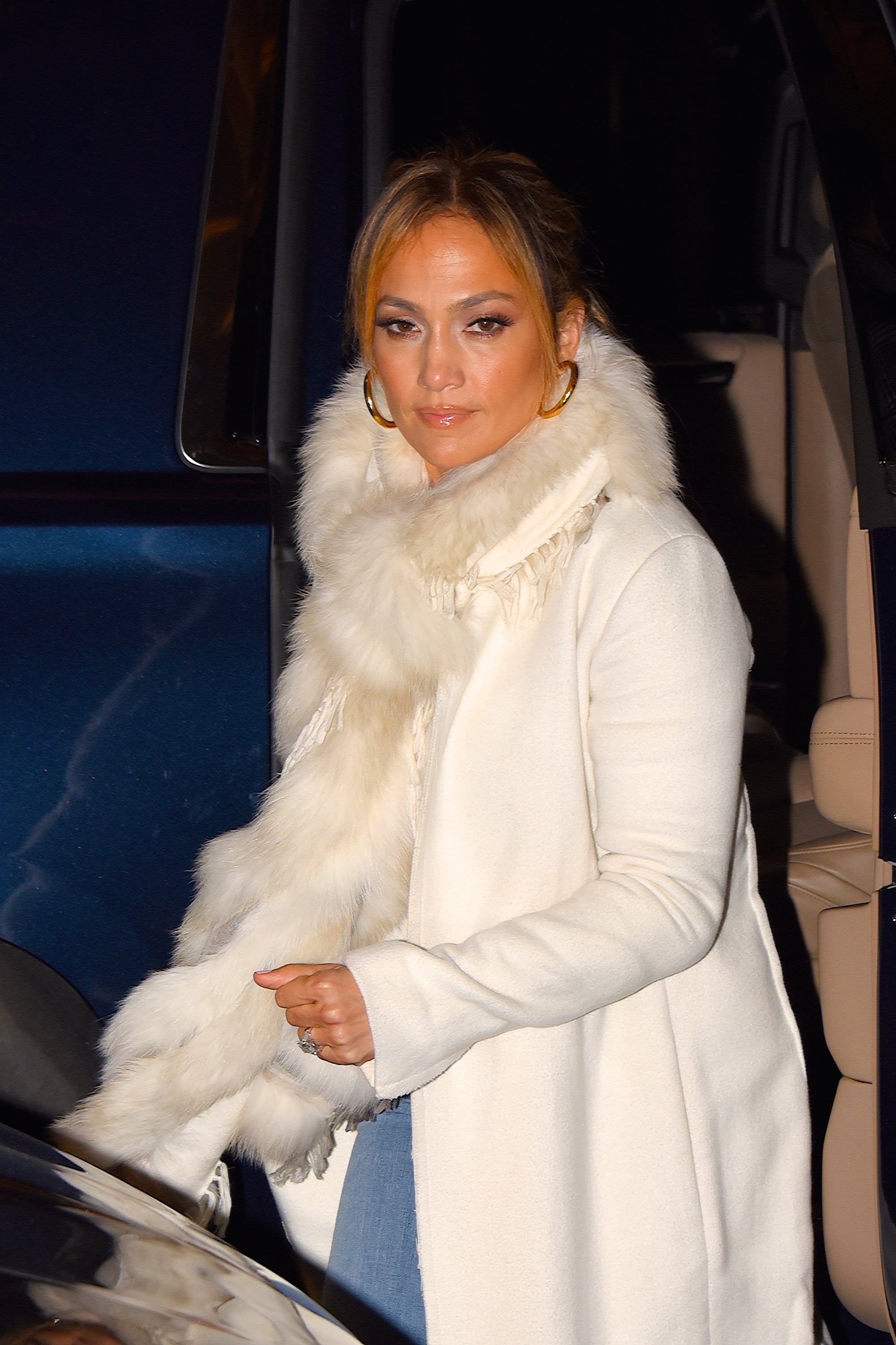 Jlo white 2024 fur coat