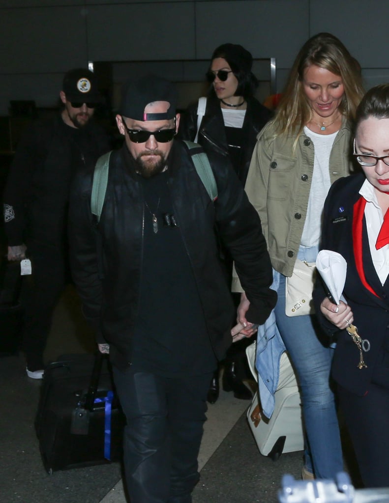 Cameron Diaz and Benji Madden Hold Hands LAX August 2015
