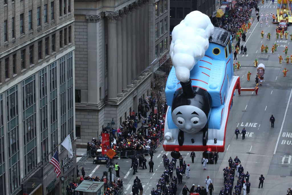 A Thomas the Tank Engine balloon took up much of a city block.