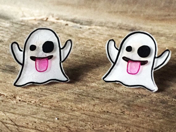 Ghost emoji earrings
