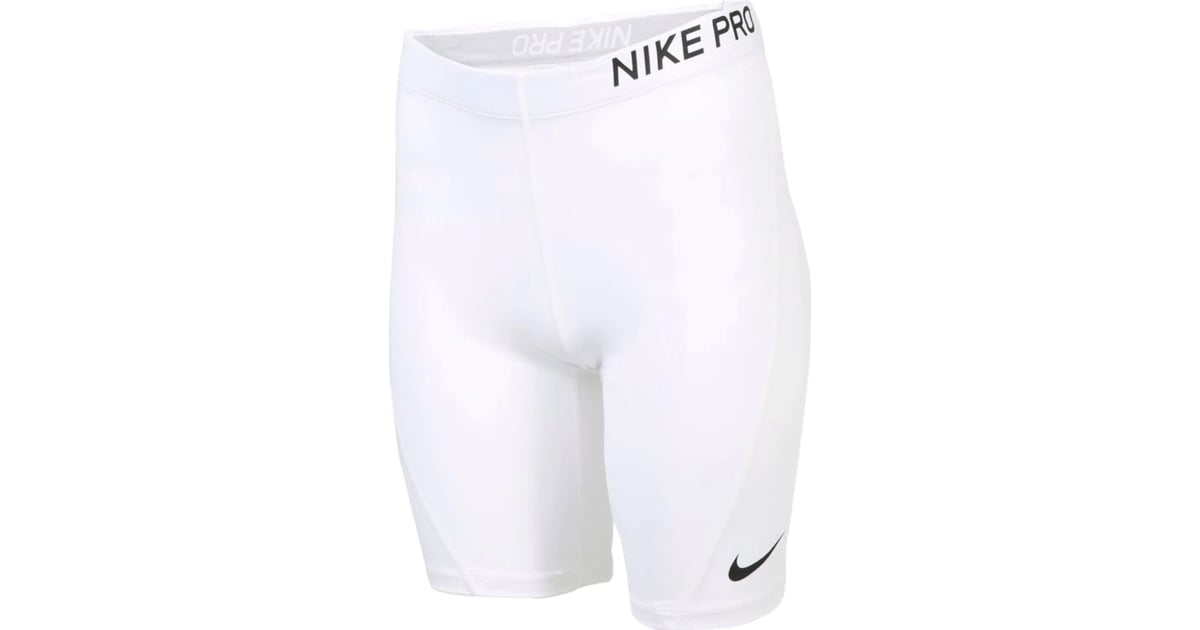 white nike pro shorts women