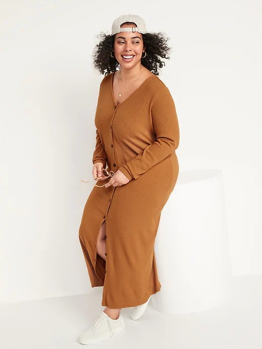 Old Navy Rib-Knit Cardigan Sweater Midi Dress