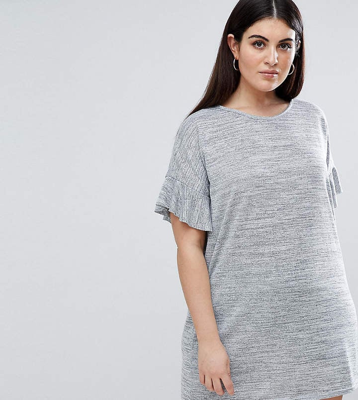 AX Paris Curve Ruffle-Sleeve T-Shirt Dress
