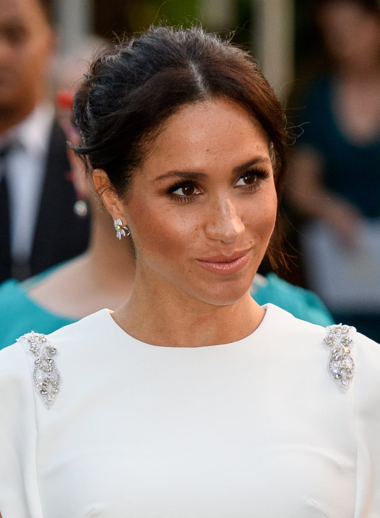 Meghan Markle White Theia Dress in Tonga October 2018